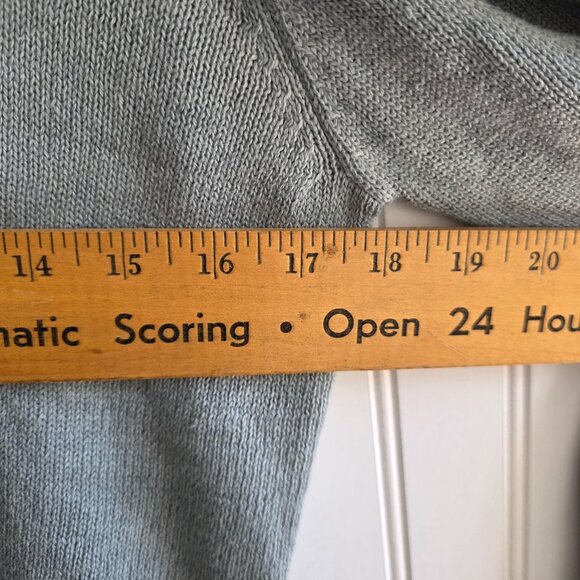 Northern Isles M Linen Cardigan Single Button Leaf Embroider Cottage Deadstock - Picture 7 of 8